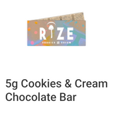 Rize Cookies and Cream Chocolate Bar. 5g