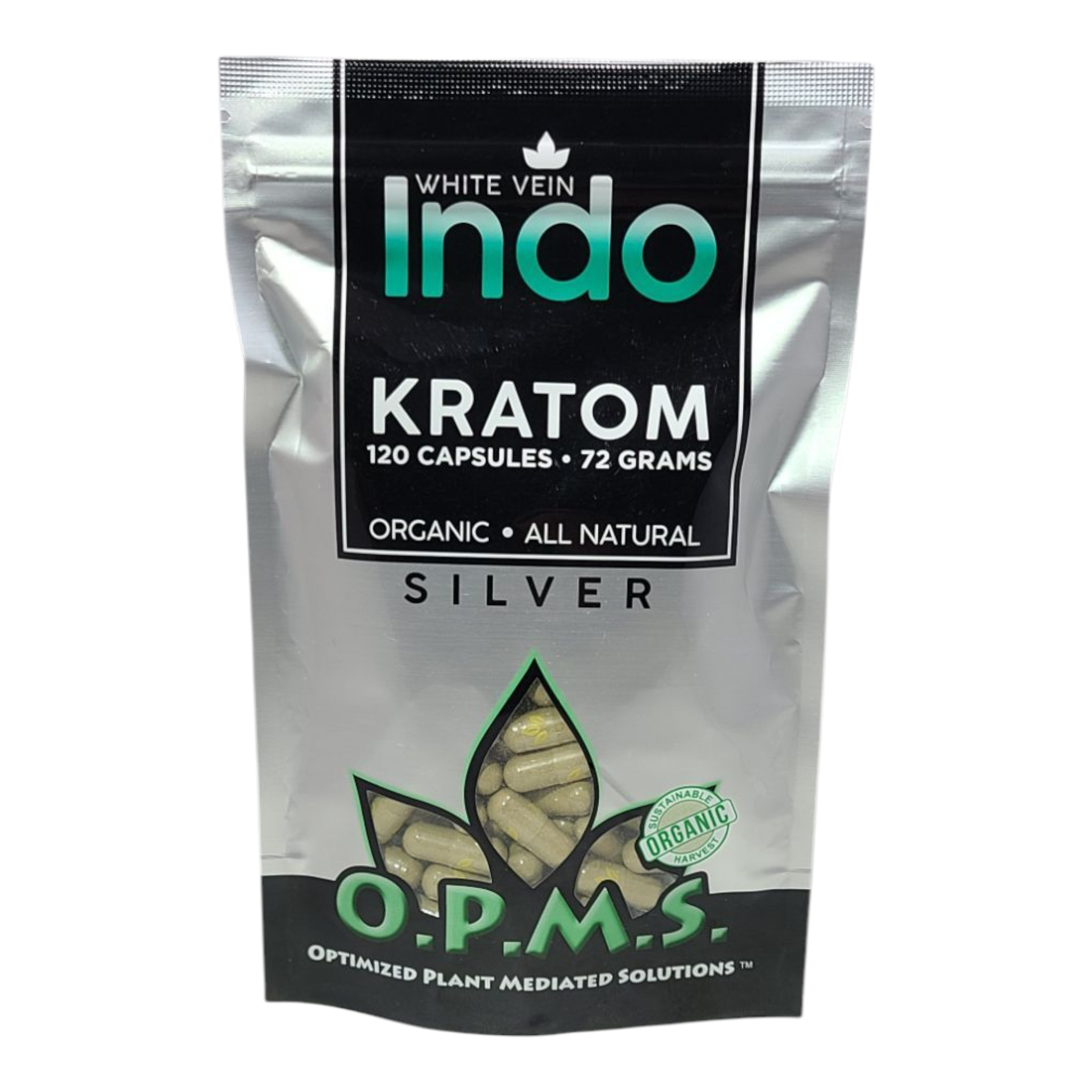 O.P.M.S. Silver White Vein Indo Capsules